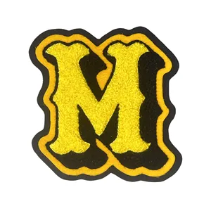 Venta al por mayor de parches de chenilla rectangulares y de borde cuadrado con estilo común, parches bordados con purpurina para planchar, serigrafía - Product Image 4