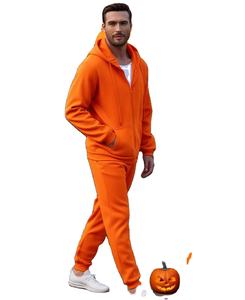 2025 venta al por mayor Premium 300GSM poliéster chándal hombres Zip Hoodie Jogger conjunto pantalla impresa sólido blanco elegante Fitness Outfit - Product Image 1