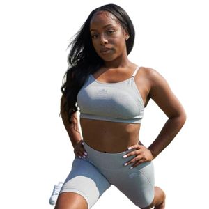 Ensemble de sport deux pièces pour femme : soutien-gorge de sport et short cycliste taille haute, tenue de fitness extensible - Product Image 5