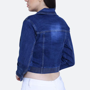 Nouveau fabricant de vêtements veste en jean courte haute qualité dernière conception couleur unie femmes veste en jean - Product Image 5