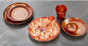 ชุดชามอาหารจานทาลีเคลือบทองแดงหรูหราสไตล์อินเดียรับโลโก้บนโต๊ะอาหารแบบดั้งเดิมสไตล์ตะวันตกสำหรับงานแต่งงานงานปาร์ตี้ - Product Image 6