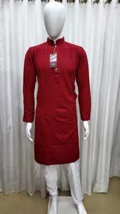 Séquence ethnique Chikankari Kurta & Pyjama Set Homme, Designer Kurta Pyjama pour Mehndi, Kurta Pyjama pour Mariage - Product Image 3