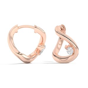 Pendientes de Diamante Cultivado en Laboratorio Twisted Pear, Oro Rosa de 16k, Diamantes Certificados IGI, 20g, Uso Casual, Diamantes Americanos para Mujer - Product Image 1