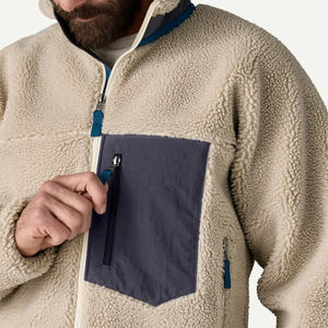 Nouveau design personnalisé de veste en polaire de laine à col rabattu solide pour hommes vestes en polaire chaudes d'hiver décontractées - Product Image 6