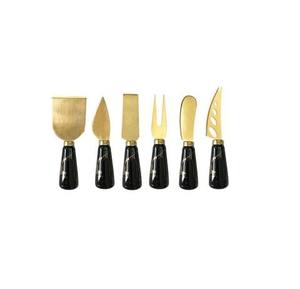 Ensemble de serveur de couteau à beurre en acier inoxydable de taille mini manche en marbre couteau à fourchette à fromage à beurre serveur de fromage pour la maison utilisation de table - Product Image 5