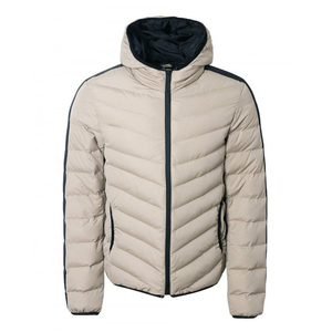 เสื้อแจ็คเก็ตดาวน์บุขนเป็ดสำหรับผู้ชาย ขายส่ง แบบมีฮู้ด ปิดด้วยซิป ความหนามาตรฐาน อุ่นสบาย รับผลิตตามแบบ แบรนด์ OEM - Product Image 6