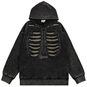 Vente en gros de sweats à capuche unis lavés à l'acide sweat-shirt en coton vierge logo personnalisé sweats à capuche pour hommes unisexes - Product Image 5