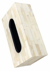 Boîte à mouchoirs en incrustation d'os blanc de style support décoratif fait à la main pour salon bureau table cadeau de mariage et intérieurs de maison - Product Image 3