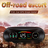 Compteur de pente GPS P18 pour voiture, affichage numérique HUD, compteur de vitesse, boussole, altimètre, jauge d'inclinaison, affichage multifonctionnel pour la conduite
