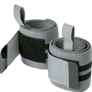 Muñequeras de entrenamiento cruzado de algodón Logotipo personalizado Levantamiento de pesas Pulseras de gimnasio Ajuste Muñequeras duraderas para levantamiento de pesas - Product Image 1