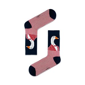 Breathable Embroidered Stork Patterned <b>Socks</b> for Girls Colorful Jacquard Print on <b>Silk</b> One Size Fits Daily Use Winter Season - Product Image 1