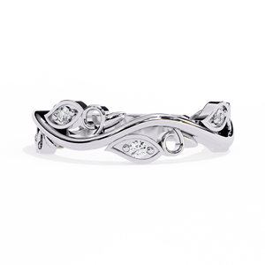 Bague de mariage tendance pour femme en or 18 carats avec diamants incurvés, bande de diamants naturels en grappe, bijoux de fiançailles multi-pierres - Product Image 3