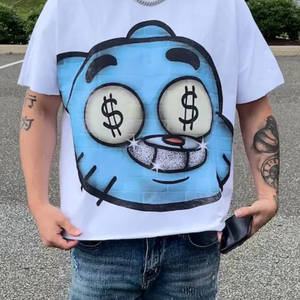 Camisetas de Hombre Personalizadas de Felpa Gruesa, Estilo Casual, Transpirables, Vintage, de Corte Cuadrado, Cuello Redondo, Estampadas - Product Image 6