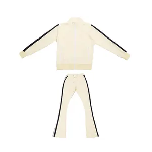 Customize Men's Stacked Tracksuit With Side Striped Zip Up Jacket And Pant In Bulk Wholesale Quantity For Women OEM Saadat Sport