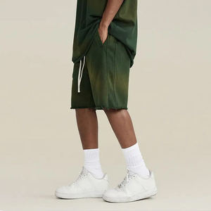 <b>Men's</b> Eco-Friendly Mid <b>Waist</b> <b>Elastic</b> Vintage Sun Faded <b>Shorts</b> 160g Heavy Acid Washed Gradient Breathable High Street - Product Image 6