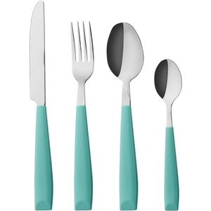Meilleur ensemble de couverts en acier inoxydable de style américain de luxe en métal stocké durable cuillère en relief plaqué or - Product Image 2