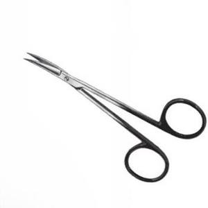 Acero inoxidable Super Cut Sharp Iris Scissor Curved 11,5 cm Fino Acero inoxidable Plata con acabado negro Instrumentos quirúrgicos - Product Image 3