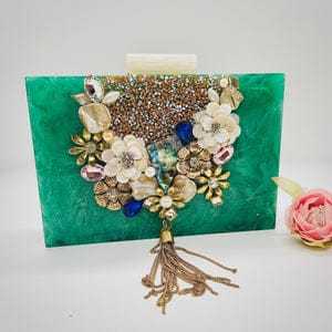 Bolso de mano de resina hecho a mano diseño único personalizado monedero de noche de faizacraft - Product Image 2