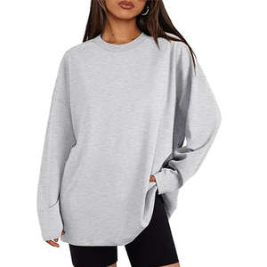 Acogedora sudadera de gran tamaño para mujer, Jersey holgado de manga larga con capucha, ropa de calle, Top de lana cálido, traje de otoño - Product Image 1
