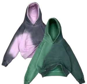 Sudadera con Capucha de Moda Invernal para Hombre, 100% Algodón, Lavado Desteñido, Estilo Urbano, con Bordado y Detalles Decorativos de Pedrería - Product Image 3