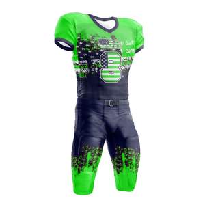 Ensembles d'uniformes de football américain unisexe à 12 panneaux vêtements de sport imprimés par sublimation personnalisée uniformes d'équipe pour adultes - Product Image 2