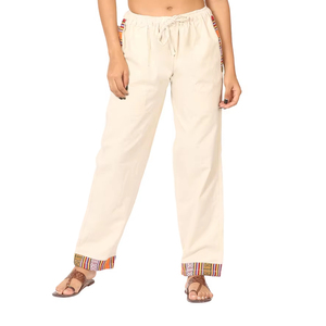 Pyjama long élégant 100 % coton pour femme, vêtement de nuit respirant en tissu, fermeture à cordon, lavable en machine pour usage domestique - Product Image 1