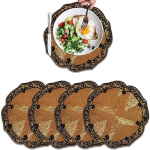 Napperon décoratif perlé en verre rond fabriqué à la main beau napperon pour Table à manger tapis de cadeau de Festival pour Table centrale - Product Image 1