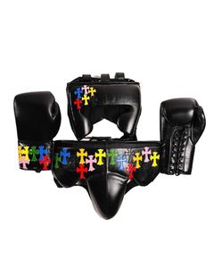 Conjunto de Boxeo Chrome Heart Personalizado de Alta Calidad, Cierre de Cordones de Cuero de Alta Calidad, Unisex, para Entrenamiento, Sparring, Kickboxing, MMA - Product Image 1