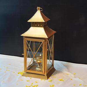 Hot Selling New Design Hanging Candle Lantern Home Accent Wholesale Price Candle <b>Stand</b> Metal in Iron Gold Plated Candle Pot - Product Image 2