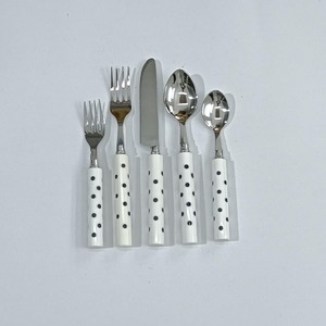 Juego de cuchillos de acero inoxidable con plataforma de cobre martillado, diseño hecho a mano, mango esmaltado, barato - Product Image 6