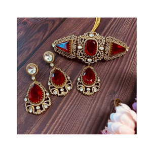 Conjunto de pendientes de collar de aleación de plata de diamante americano de lujo AD joyería de oro en línea para Material de piedra de aniversario de compromiso - Product Image 3