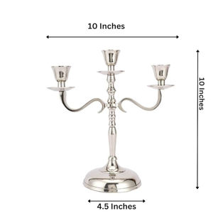 Chandeliers en Métal Élégant à 3 Bras, Bougeoirs pour Mariage, Église, Vacances, Halloween - Product Image 2