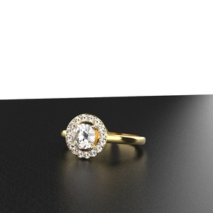 Avarta Jewellery Bague solitaire halo diamant 50 cents Lab - Product Image 5