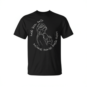 La salute mentale materna conta: T-shirt post-parto per promozioni con scritta 'Holding Them Both' - Product Image 2
