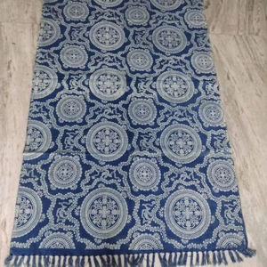 Indigo Print Cotton Loomed Handmade Area <b>Rug</b> Customizable Soft Non-Slip Home Decor for Living Room Prayer <b>Space</b> Factory Priced - Product Image 1