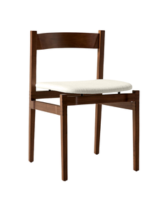 Chaise de salle à manger ergonomique moderne en bois avec siège rembourré et structure en bois massif pour appartements, hôtels, villas et salons - Product Image 1