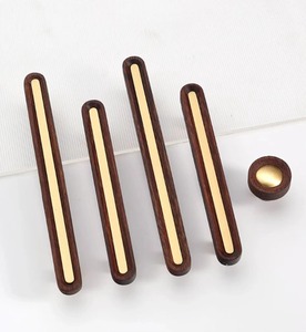 Elegant Wood and <b>Metal</b> Handle with Matching Knob for Cabinets Drawers and <b>Wardrobes</b> Ideal for Rustic and Modern Home Decor - Product Image 1