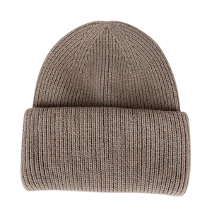 Bonnets d'hiver tricotés en caoutchouc à impression personnalisée en coton noir ajusté pour le ski avec broderie de voleur à logo Bonnet Hobo roulé - Product Image 1