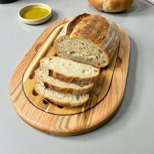 Planche à découper en bois d'acacia naturel, rectangulaire, faite à la main, épaisseur 1,2 cm, passe au lave-vaisselle, durable pour les légumes et la viande - Product Image 1