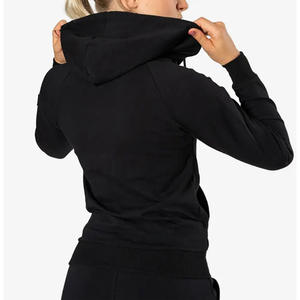 High Quality Women's Hooded Sweatshirts Customized Logo Printing Embroidery <b>Black</b> Cotton Winter Wear for Autumn Season - Product Image 4