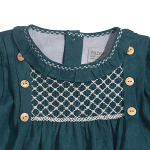 Vestido de lino suave hecho a mano para niñas pequeñas, estilo informal para el primer cumpleaños de niños pequeños, OEM hecho en Vietnam - Product Image 2