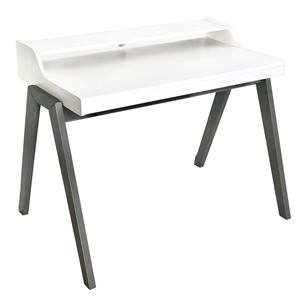 WELL HOME 'Nere' Escritorio para computadora blanco con patas grises 110x86x75cm - Product Image 1
