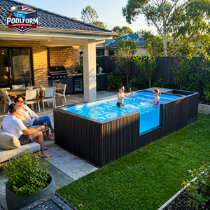 Reinforced Steel <b>Frame</b> Support Above Ground Pool with WPC Decoration Prefabricated Fiberglass Swimming Pool - Product Image 4