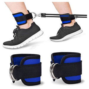 Manchons de cheville réglables personnalisés en spandex et nylon, durables, respirants, rembourrés, avec anneau en D, pour la musculation et l'entraînement avec câble - Product Image 1