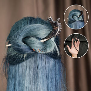 Corne de boeuf naturelle faite à la main de haute qualité élégant bâton de cheveux licorne pour chignon et cheveux longs, accessoire de cheveux Vintage Artisan pour les femmes - Product Image 4