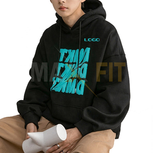 เสื้อฮู้ดพิมพ์ลายพัฟแขนยาวสำหรับผู้ชายชุดกีฬาแบบสั่งทำดีไซน์ทันสมัย - Product Image 2