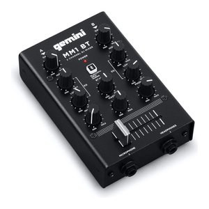 Mezclador de DJ Gemini MM1 BT de 2 canales con Bluetooth, entradas y salidas RCA y Jack para uso en estudio doméstico. - Product Image 3