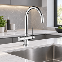Robinet de cuisine extractible WYRAX Matte-Way, monocommande, à poser sur comptoir, en laiton moderne sans plomb, avec douchette extractible et mitigeur à valve céramique