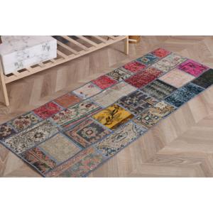 Vintage 1.8x4.9 ft Rug, Small Turkish Rug, <b>Red</b> Bordered <b>Wool</b> Rug - Product Image 2