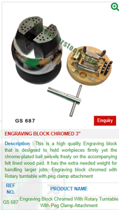 Bloc de gravure chromé 3 pouces GS 687 Outils de bijoux pour outils de bijoux - Product Image 2